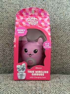 Jam & Jelly True Wireless Earbuds Kitty Charging Case Bright Pink NIB Bluetooth